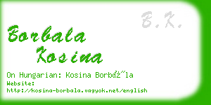 borbala kosina business card